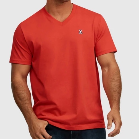 Psycho Bunny Other - Psycho Bunny Heathered Red Basic V-Neck Short Sleeve Size 2